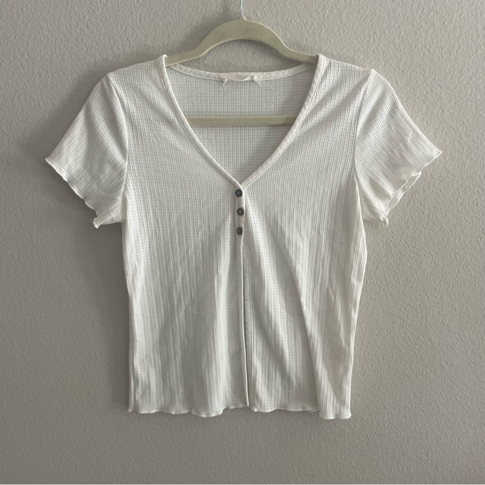 Women's White Button-Up Top